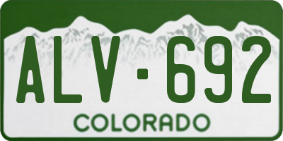 CO license plate ALV692