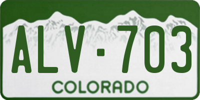 CO license plate ALV703