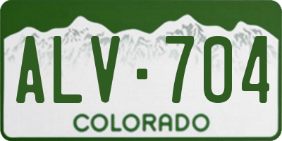 CO license plate ALV704
