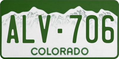 CO license plate ALV706