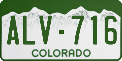 CO license plate ALV716