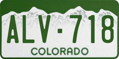 CO license plate ALV718