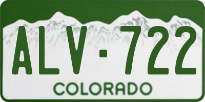 CO license plate ALV722