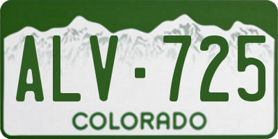 CO license plate ALV725