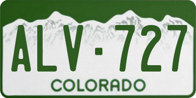 CO license plate ALV727