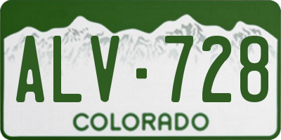 CO license plate ALV728
