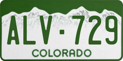 CO license plate ALV729