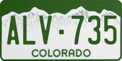 CO license plate ALV735