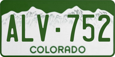 CO license plate ALV752