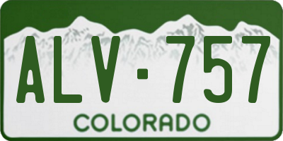 CO license plate ALV757