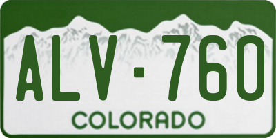CO license plate ALV760