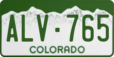 CO license plate ALV765