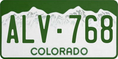 CO license plate ALV768