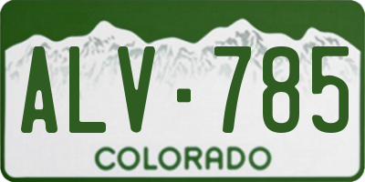 CO license plate ALV785