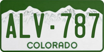 CO license plate ALV787