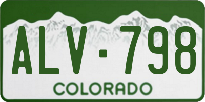 CO license plate ALV798