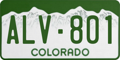 CO license plate ALV801