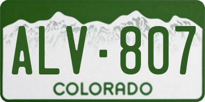 CO license plate ALV807