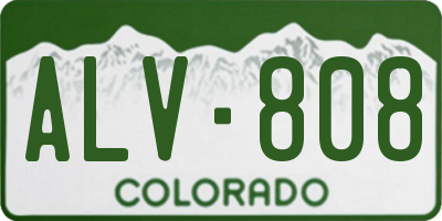 CO license plate ALV808