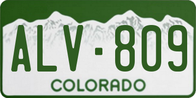 CO license plate ALV809