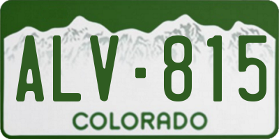 CO license plate ALV815