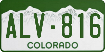 CO license plate ALV816