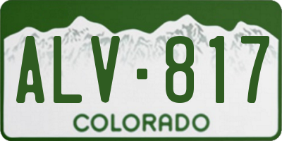 CO license plate ALV817