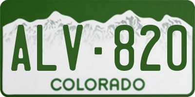 CO license plate ALV820