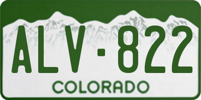 CO license plate ALV822