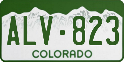 CO license plate ALV823