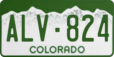 CO license plate ALV824