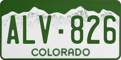CO license plate ALV826
