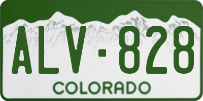 CO license plate ALV828