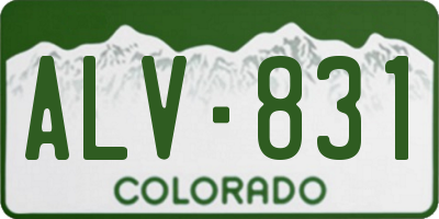 CO license plate ALV831