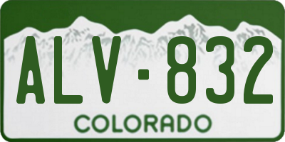 CO license plate ALV832
