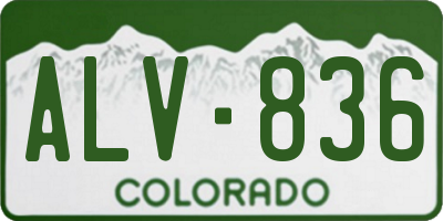 CO license plate ALV836
