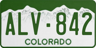 CO license plate ALV842