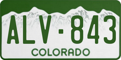 CO license plate ALV843