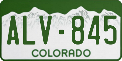 CO license plate ALV845