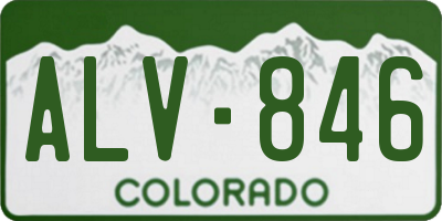 CO license plate ALV846
