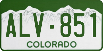 CO license plate ALV851