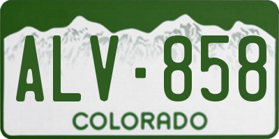 CO license plate ALV858