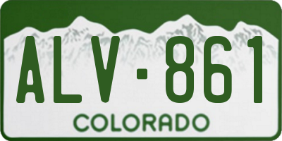 CO license plate ALV861