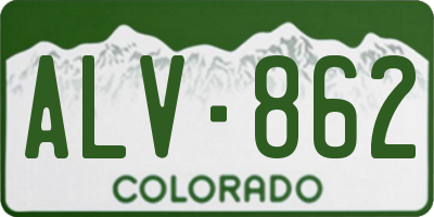 CO license plate ALV862