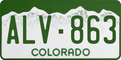 CO license plate ALV863