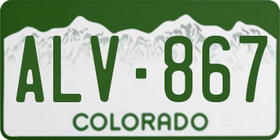 CO license plate ALV867