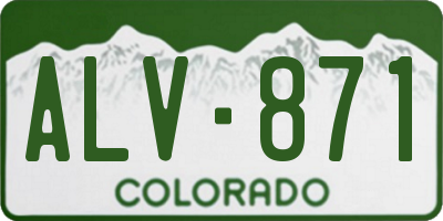 CO license plate ALV871