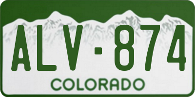 CO license plate ALV874
