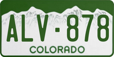 CO license plate ALV878