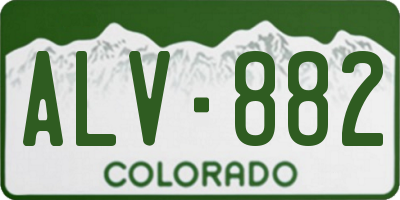 CO license plate ALV882